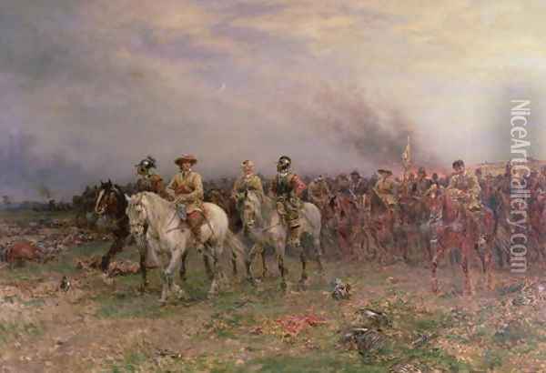 Cromwell after the Battle of Marston Moor Oil Painting - Ernest Crofts
