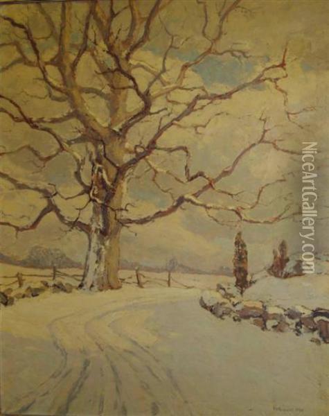 Winter In Connecticut Oil Painting - Arthur Bodwell Van Zile