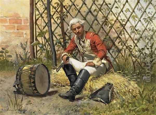 Der Trommler Oil Painting - Edward Loevy