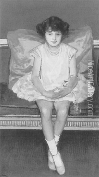 Portrait Of Dinkie Chisman Oil Painting - John Lavery