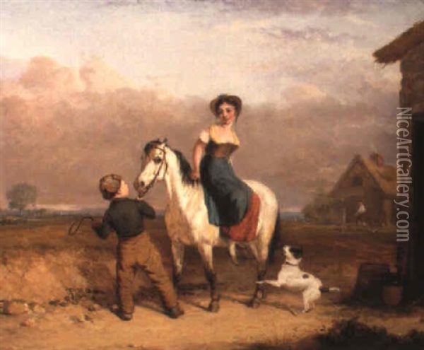 The Pony Ride Oil Painting - Edmund Bristow