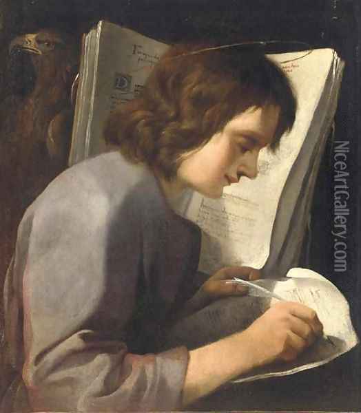Saint John the Evangelist Oil Painting - Claude Vignon