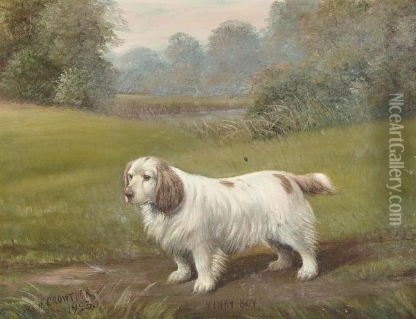 Minky Boy Oil Painting - Henry Crowther