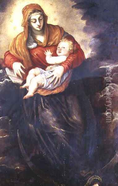 Madonna and Child Oil Painting - Jacopo Tintoretto (Robusti)