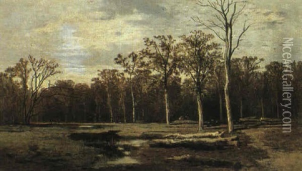 Foret De Fontainebleau Oil Painting - Eugene Deshayes