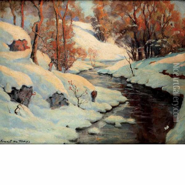 Winter Landscape Oil Painting - Ernest De Nagy