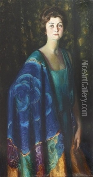 Portrait Of E. Breustes Johnson Oil Painting - Pierre (Prince) Troubetzkoy