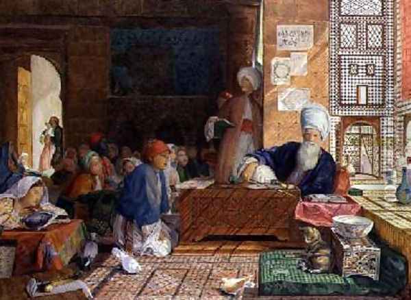 Interior of a School Cairo 2 Oil Painting - John Frederick Lewis