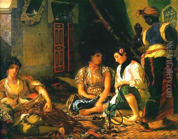 Women of Algiers in their Apartment Oil Painting - Eugene Delacroix