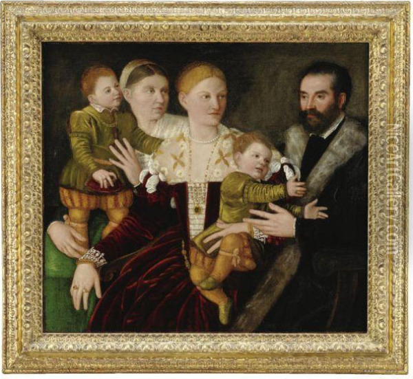 Ritratto Di Famiglia Oil Painting - Bernardino Licinio