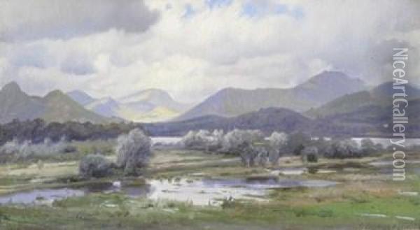 Derwentwater After Heavy Rain Oil Painting - Charles Ernest Butler