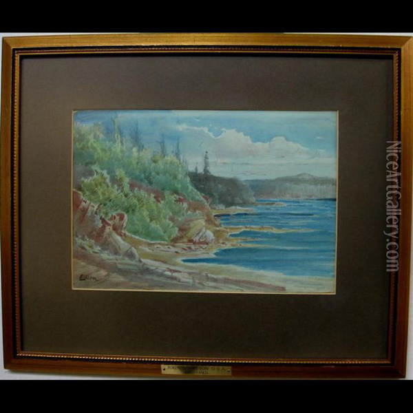 Canadian Lakeshore Scene Oil Painting - John Wesley Cotton