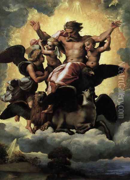 The Vision of Ezekiel Oil Painting - Raffaelo Sanzio