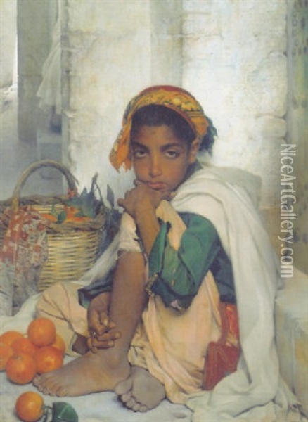 The Orange Seller Oil Painting - Felix Auguste Clement