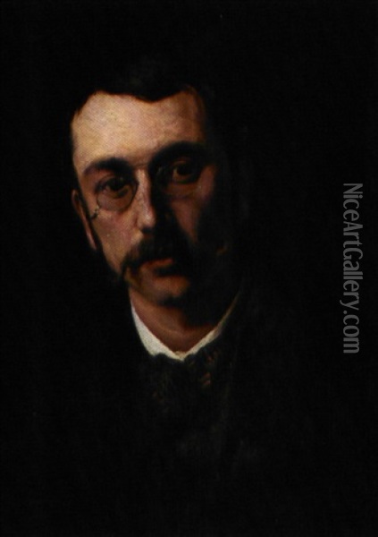 Portraet Af Maleren Julius Paulsen Oil Painting - Knud Christian Soeeborg
