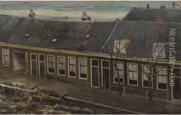 Vondelkade A Amsterdam Au Crepuscule Oil Painting - Cornelis Gerardus 'T Hooft