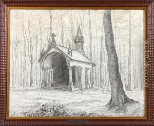 Landscape With Chapel Oil Painting - Rene Stevens