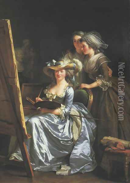 Portrait of Madame Labille-Guyard and Her Pupils Oil Painting - Adelaide Labille-Guyard
