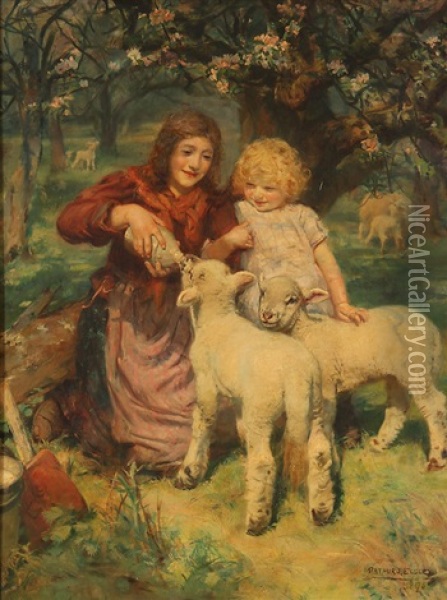 The Foster Mother Oil Painting - Arthur John Elsley