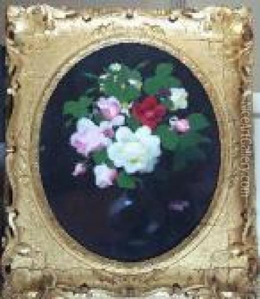 A Still Life Of Assorted Roses Oil Painting - James Stuart Park