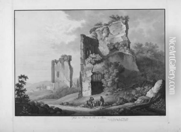 2 Bll. Aus Der Folge: Ruinen Vom Alten Rom. Oil Painting - Franz Hegi