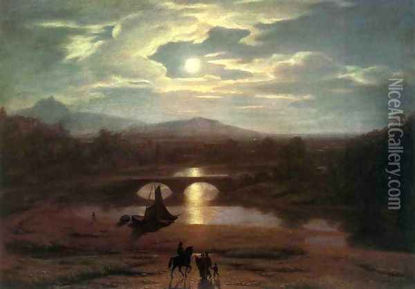 Moonlit Landscape, 1809 Oil Painting - Washington Allston