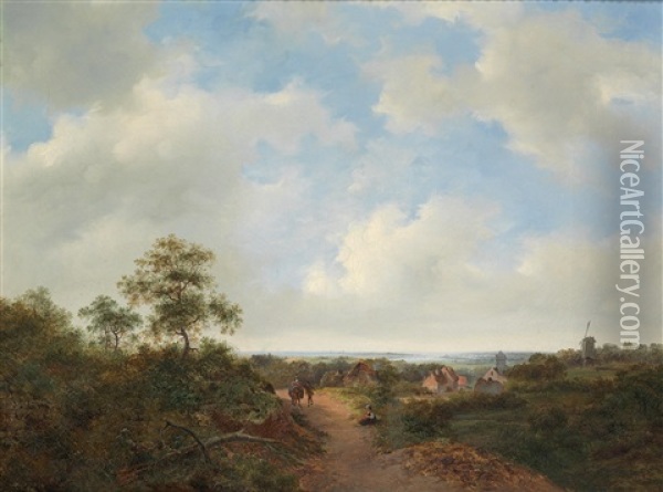 Weite Hollandische Landschaft Oil Painting - Frederik Marinus Kruseman