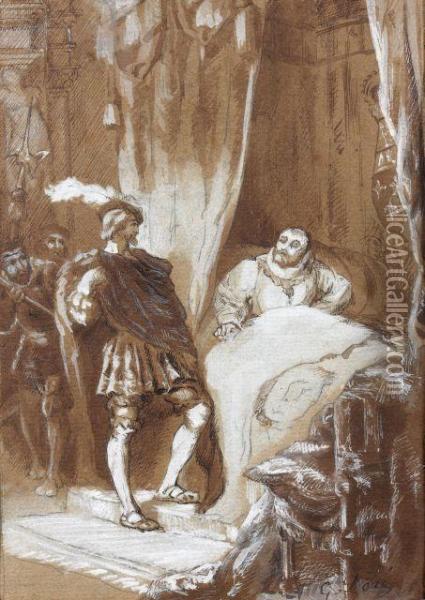 Illustration Presumee De Francois Ier Et Charles Quint Oil Painting - Gustave Dore