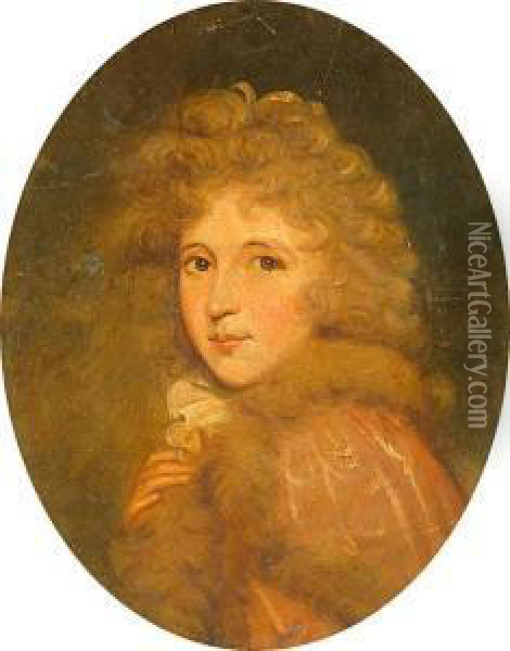 A Portrait Of Elizabeth Farren. Oil Painting - George Romney