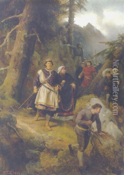 Kaiser Heinrichs Iv. Gang Uber Die Alpen Oil Painting - Karl Friedrich Lessing