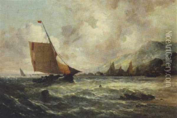 Fischereiflotte Vor Der Kuste Oil Painting - Charles Parsons Knight