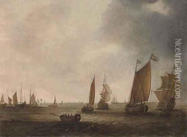 Shipping off a Dutch port Oil Painting - Dutch School