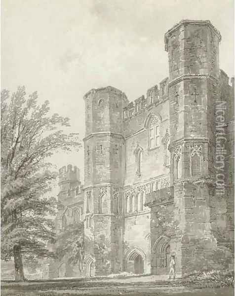 The Abbey Gate, Battle Abbey, Sussex Oil Painting - Joseph Mallord William Turner
