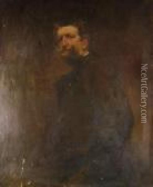 Portrait De Frantz Jourdain (1847-1935) Oil Painting - Paul Albert Besnard