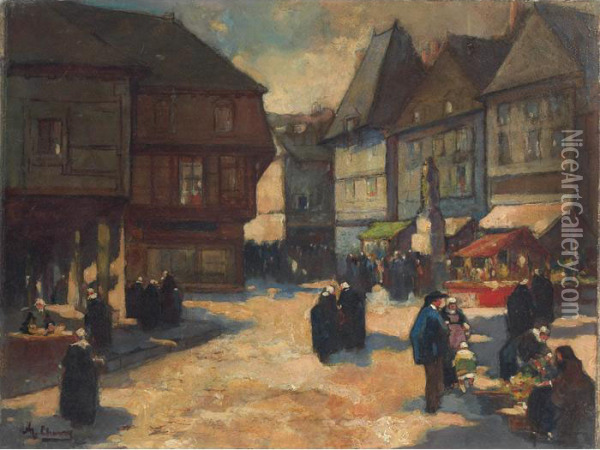 Brittany Street Scene Oil Painting - Russell Cheney