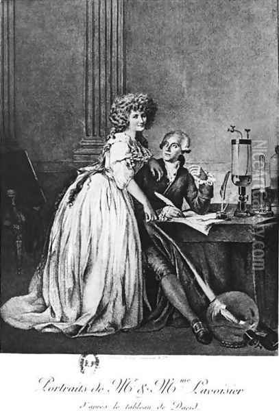 Antoine Laurent Lavoisier 1743-94 and his wife Marie Anne Paulze 1758-1836 Oil Painting - Georges Ernest Profit
