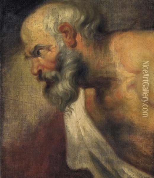 Kopfstudie Eines Evangelisten Oil Painting - Jacob Jordaens