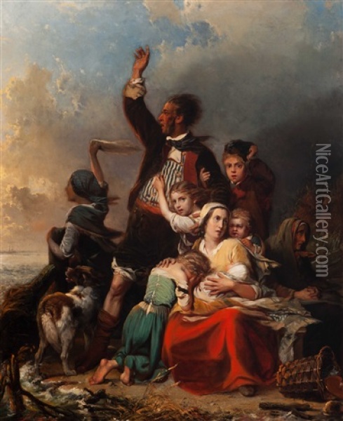 St. Elisabeth's Flood Oil Painting - Johannes Antonius Canta
