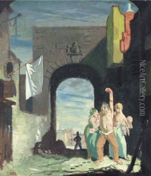 The Dublin Brawl Oil Painting - Sir William Orpen