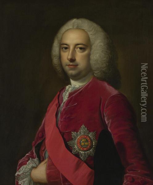 Portrait Of Sir Edward Walpole Oil Painting - Thomas Hudson