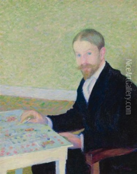 Portrait Of The Artist, Wiiliam Hart, Giverny Oil Painting - Theodore Earl Butler