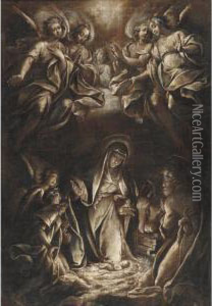 Adoration Of The Infant Christ Oil Painting - Camillo Procaccini