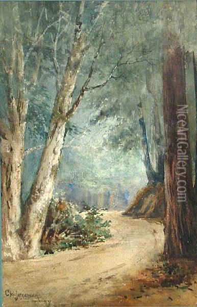 Path Through A Forest Oil Painting - Christian A. Jorgensen