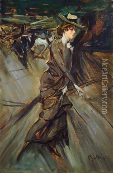 La Promenade Oil Painting - Giovanni Boldini