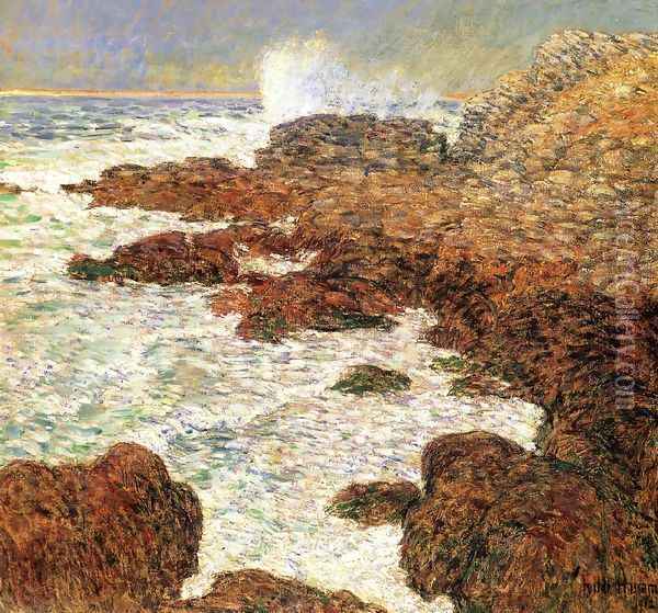 Seaweed and Surf, Appledore Oil Painting - Frederick Childe Hassam