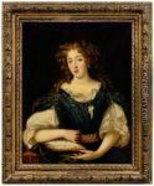Comtesse De Champigny Oil Painting - Pierre Le Romain I Mignard