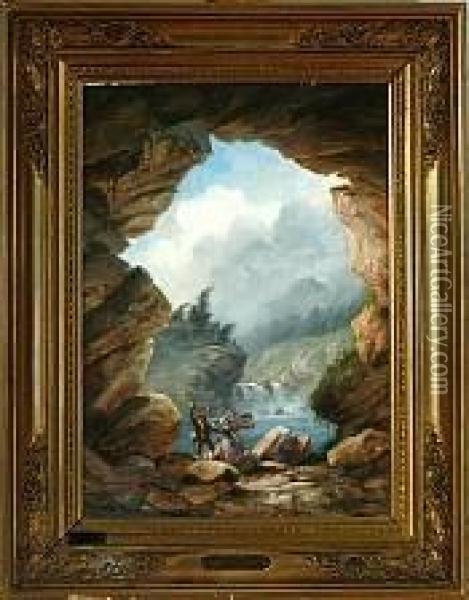 Tyrolean Cave Scenery Oil Painting - Friedrich Ernst Wolperding
