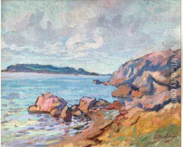 La Cote Rocheuse A Loguivy Oil Painting - Paul Madeline