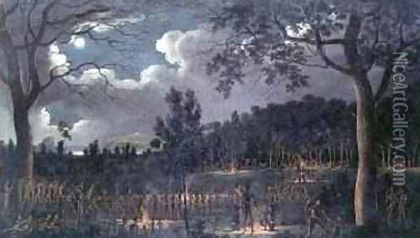 Corroboree at Newcastle 1818 Oil Painting - Joseph Lycett