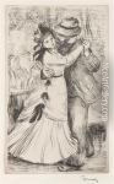 La Danse A La Campagne (2e Planche) Oil Painting - Pierre Auguste Renoir